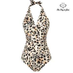 Grace Karin V Neck Halter One Piece Swimsuit Size XL